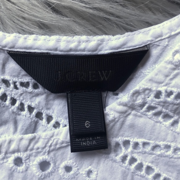 J. Crew Chevron Eyelet Cotton Tank w/ Keyhole Back - Picture 3 of 7